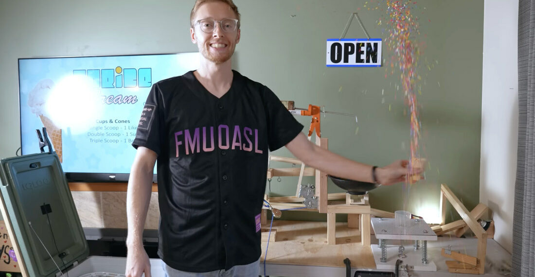 House-Spanning Rube Goldberg Machine Delivers Scoop Of Ice Cream