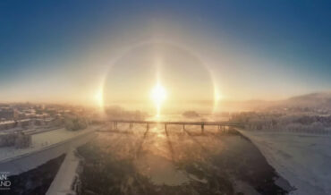 Drone Footage Captures Stunning Sunbow In Sweden