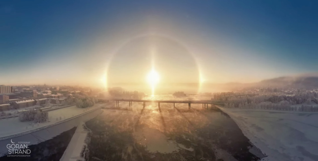 Drone Footage Captures Stunning Sunbow In Sweden