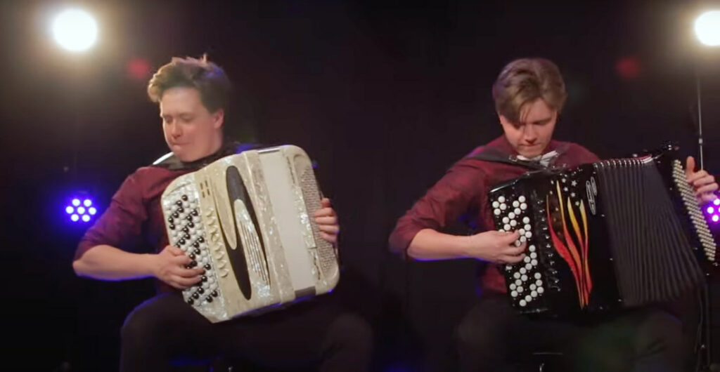 Performing Notoriously Difficult 'Through The Fire And Flames' On Accordions