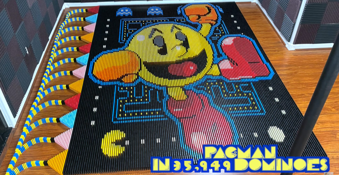 39,949 Piece Pac-Man Themed Domino Maze