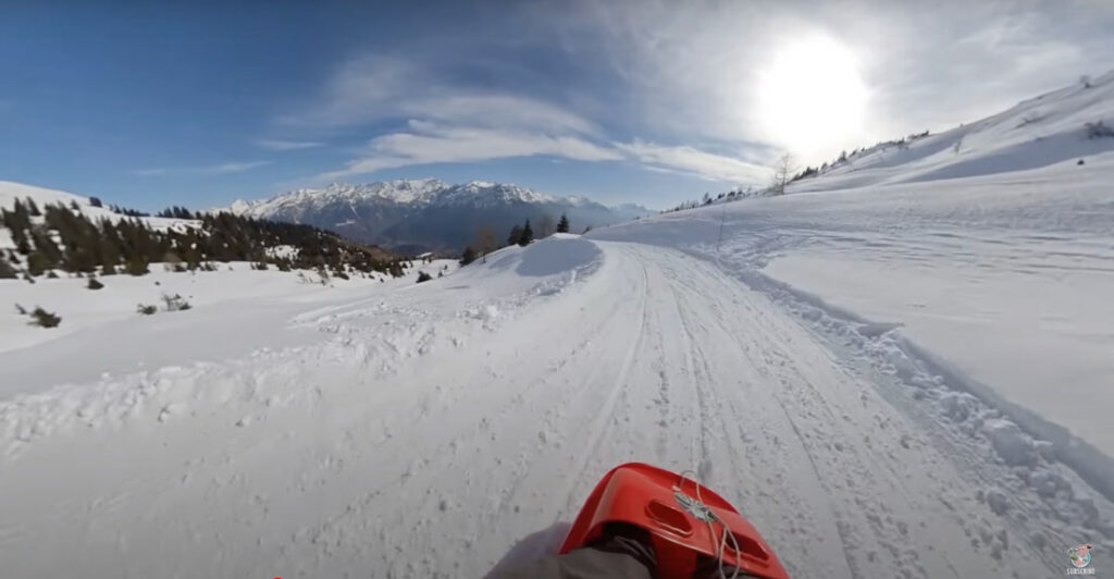 Beautiful Toboggan Ride Through The Swiss Alps