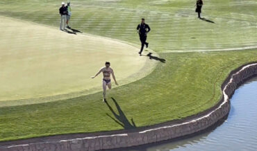 Streaker At PGA Golf Tournament Bellyflops Into Water Hazard