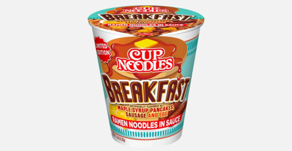 Breakfast Ramen: Cup Noodle's Maple Syrup Pancake, Sausage & Egg Breakfast Flavor