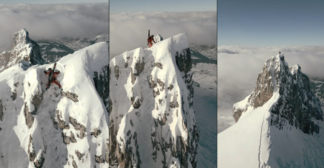 Drone Footage Of Climber Summiting Insane Peak