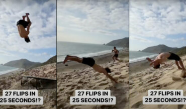Man Performs 27 Flips In 25 Seconds Down Sand Dune