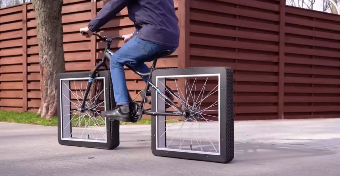 Riding A Bike With Square Treaded Wheels