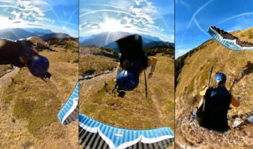 Downhill Speedflying Parachutist Crashes Attempting Barrel Roll