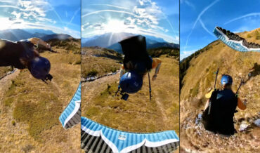 Downhill Speedflying Parachutist Crashes Attempting Barrel Roll