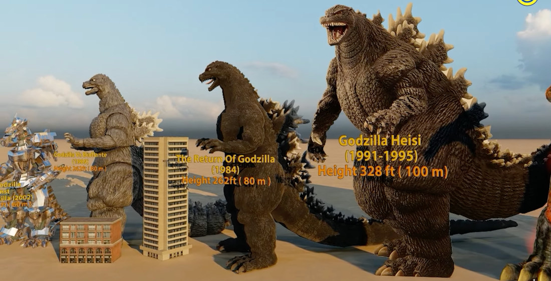 King Kongs And Godzillas Size Comparison