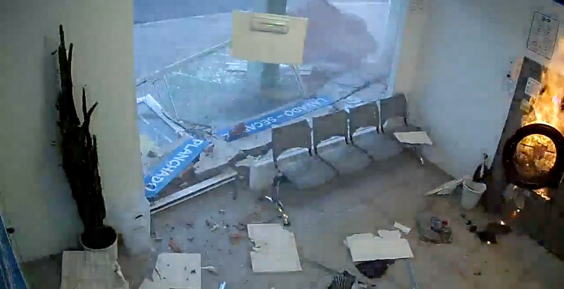 Security Cam Captures Laundromat Dryer Exploding
