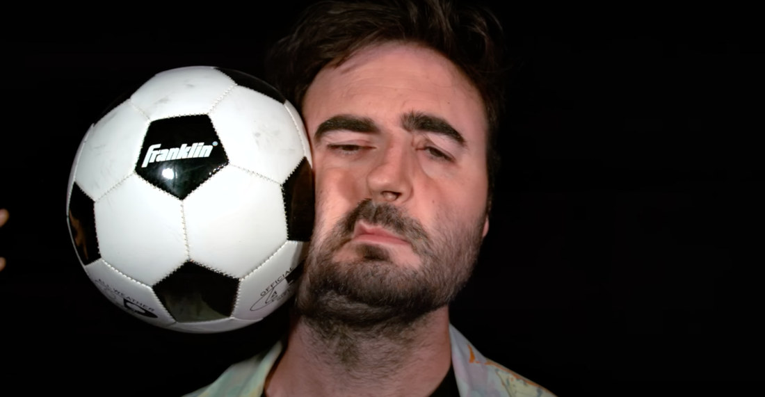 Man Gets Hit In Face With Soccer Ball In Ultra-Slow Motion Where 1 Second = 1 Hour