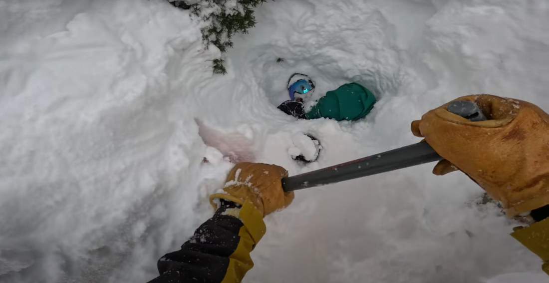 Skier Rescues Snowboarder Buried Under Snow In Tree Well
