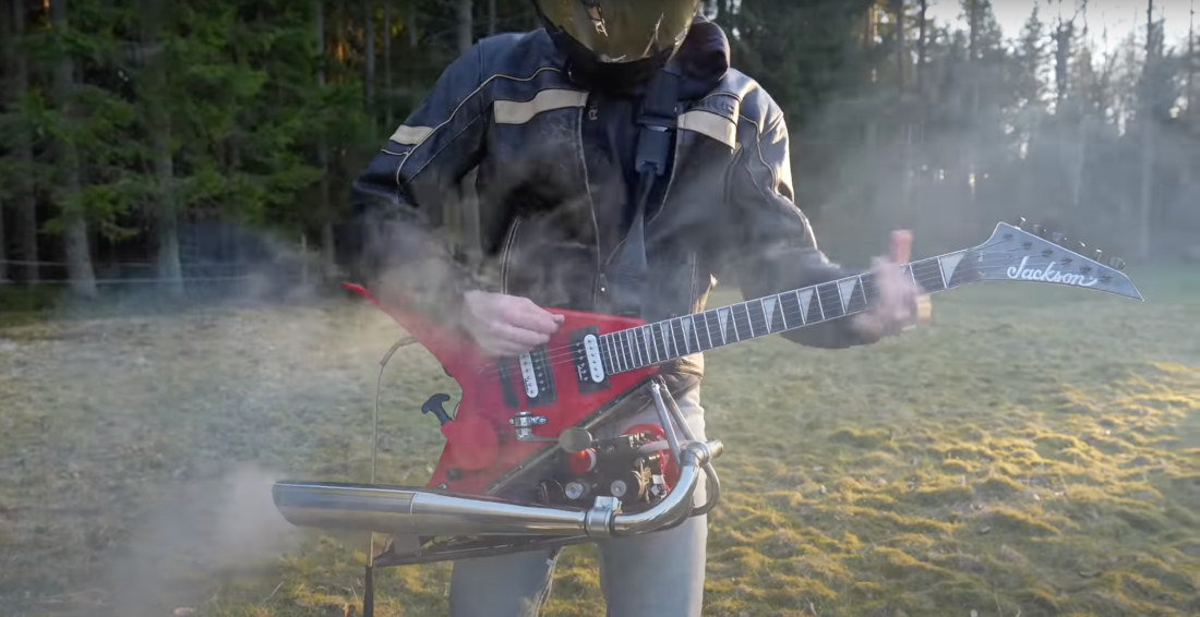 Man Builds And Plays A Gas Powered Guitar
