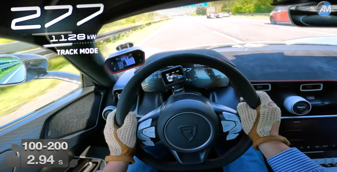 Testing 1,900HP Electric Supercar’s 100 – 200km/h Acceleration On Autobahn