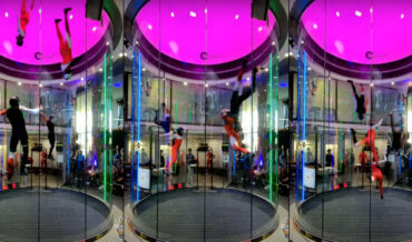Impressive Synchronized Indoor Skydiving Routine