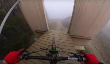 Rider Speeds Down Crazy German Bike Trail In Heavy Fog