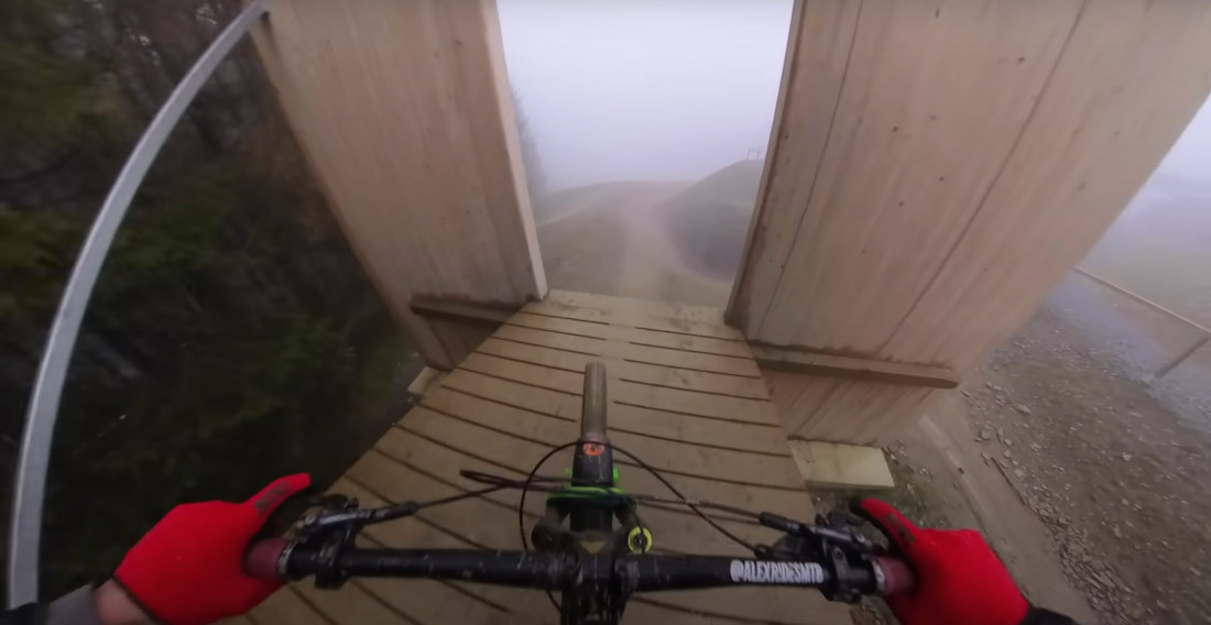 Rider Speeds Down Crazy German Bike Trail In Heavy Fog