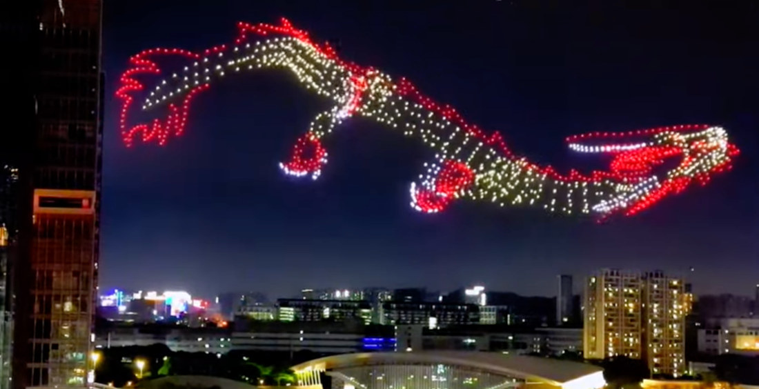 Amazing 1,500 Drone Dragon Takes Flight To Celebrate Dragon Boat Festival