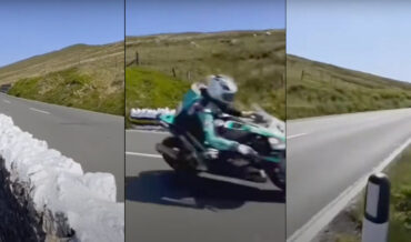 Motorcycle Racer Passing At 180+MPH During Isle Of Man Race