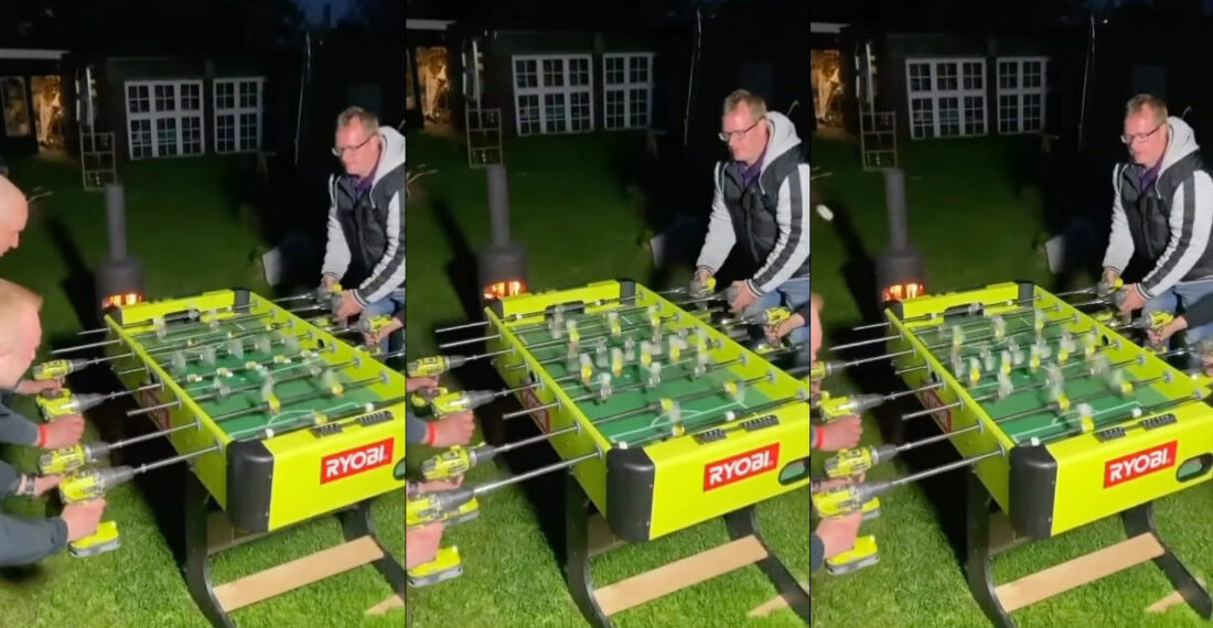 Playing Foosball With Cordless Drills: No Spinning!