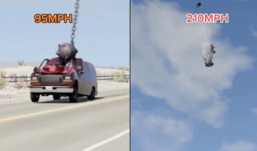 Simulator Crash Testing A Panel Van Vs Giant Spiked Flail At Increasing Speeds