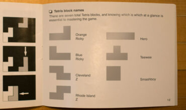 According To The NES Manual, Tetris Blocks Actually Have Names