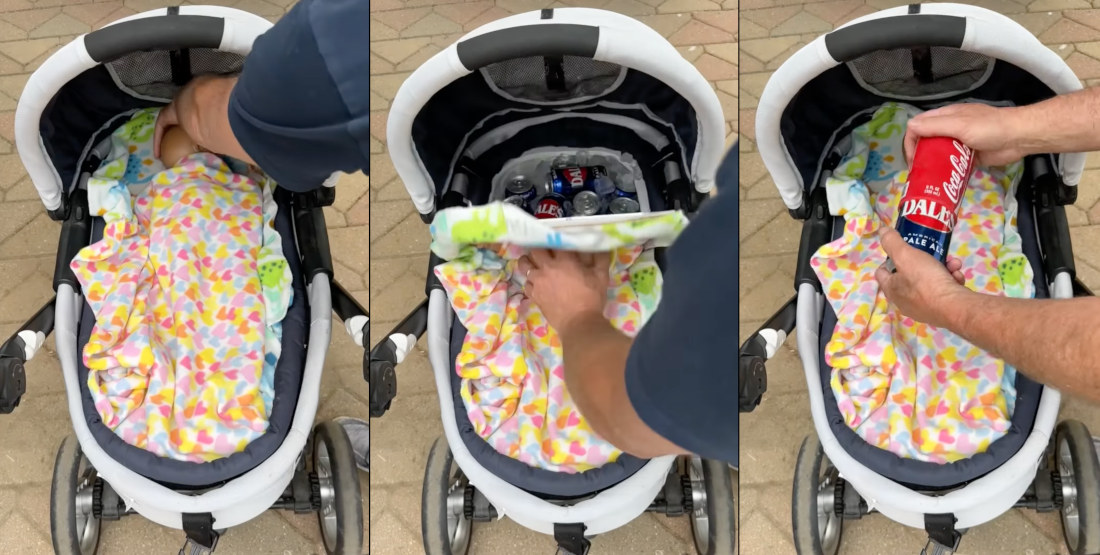 Man Mods Baby Stroller Into Beer Cooler