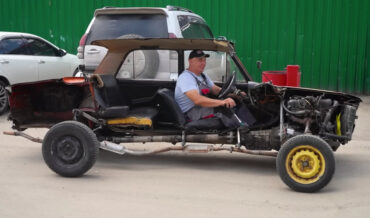 Driving A Car Cut In Half Lengthwise
