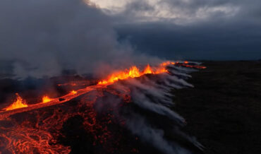 Drone Footage Of Newly Active Volcanic Fissure In Iceland
