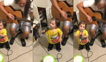 Kid Yelling Into Microphone Turns Into Surprisingly Tasty Jam With Added Guitar