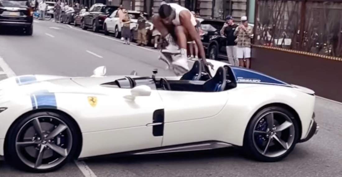 Skateboarder Ollies Over $5-Million Ferrari On NYC Street