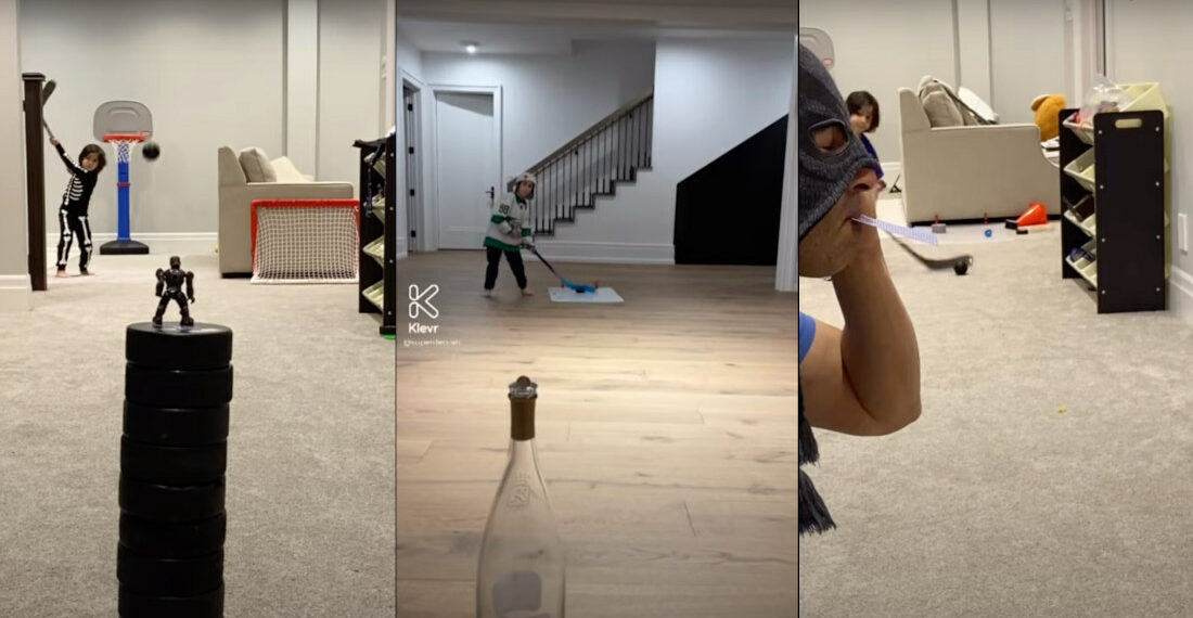 Little Kid Demonstrates His Insane Hockey Trick Shots