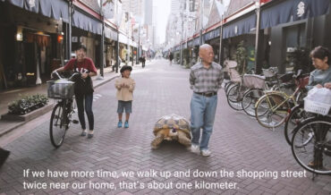 Man And Giant Pet Tortoise Go For Strolls Around Tokyo