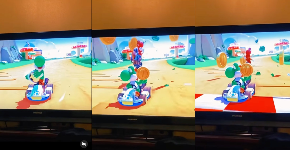 Wife Destroys Husband With Green Shell Right At Mario Kart Finish Line