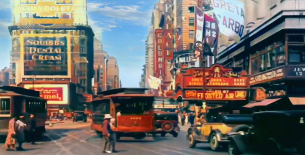 Roaring 20's Footage Of New York Gets Upscaled & Colorized
