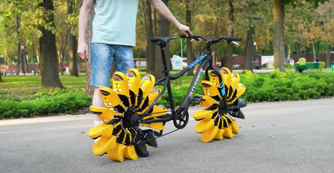 A Bike With Slippers For Wheels