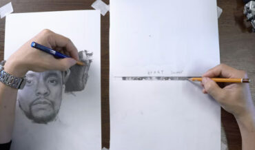 Ambidextrous Artist Draws Two Portraits Simultaneously, One Regularly, One Line By Line Like A Scanner