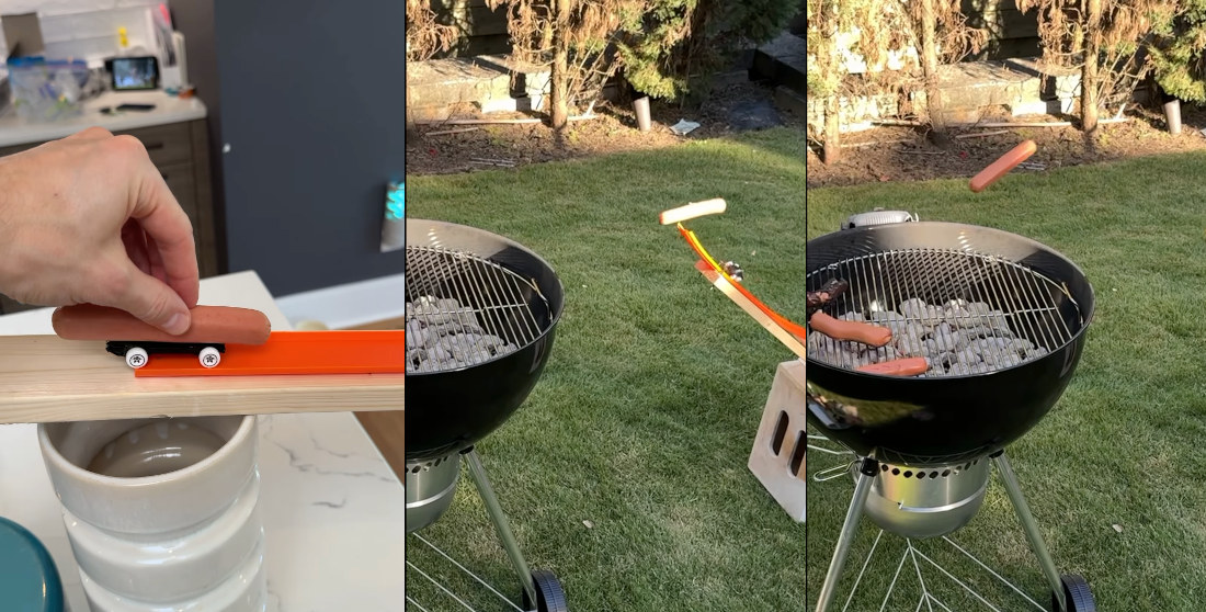 Hot Dog Hot Wheels Cars Launch Wieners Onto Grill