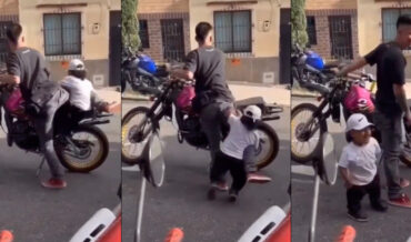 Smooth As Silk: Little Person Dismounts Motorcycle