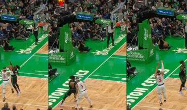 Basketball Player Uses Opponent’s Back For Assist On 3-Pointer