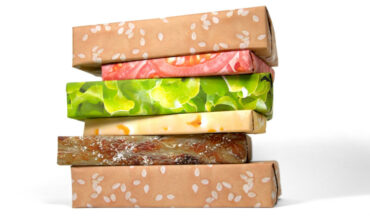 Cheeseburger Ingredient Wrapping Paper Allows You To Stack A Burger Of Presents