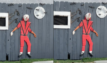 Dog Sticking Head Through Fence Become Michael Jackson’s ‘Thriller’