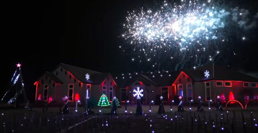 Over-The-Top Home Christmas Lights Show Features Christmas Trees Singing Taylor Swift