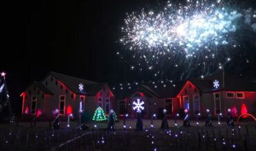 Over-The-Top Home Christmas Lights Show Features Christmas Trees Singing Taylor Swift