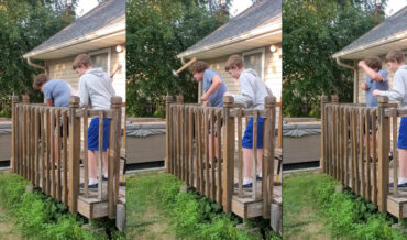 Kid Attempting Deck Demolition Hits Himself In The Head With Hammer