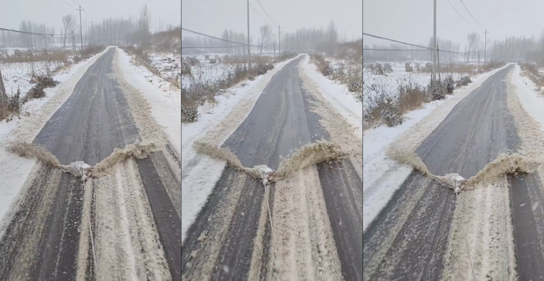 Homemade Tow-Behind Snowplow Easily Clears The Road