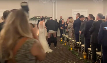 Father Of The Bride’s Pants Fall Down While Walking Her Down Aisle