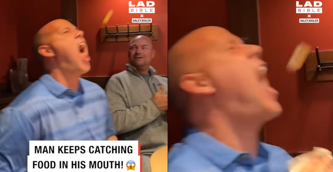 Man With Shrimp-Seeking Mouth Catches ALL the Shrimp At Hibachi Dinner