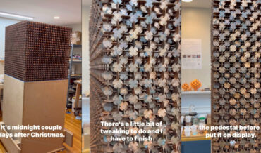 Man Constructs Cube From 100,000 Pennies